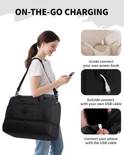 Foto 5 | Foto 5 | Bolsa De Viaje Wandf Con Bolsillo Húmedo Y Compartimento Para Zapatos - Venta Internacional.