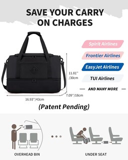 Foto 6 | Foto 6 | Bolsa De Viaje Wandf Con Bolsillo Húmedo Y Compartimento Para Zapatos - Venta Internacional.
