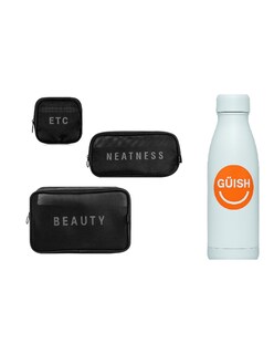 Foto 1 | Foto 1 | Cosmetiquera Neceser Negro 3 Piezas + Termo Güish