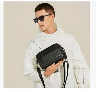 Foto 2 | Foto 2 | Bandolera De Cuero De Los Hombres Crossbody Bolso De Hombro