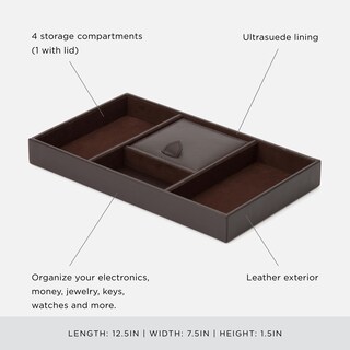 Foto 4 | Foto 4 | Valet Tray Wolf Blake De Piel Marrón Con Forro De Gamuza - Venta Internacional.