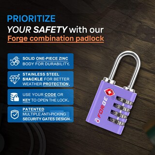 Foto 5 | Foto 5 | Luggage Lock Forge De Doble Apertura Aprobado Por La Tsa (morado, Paquete De 2) - Venta Internacional.