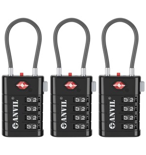 Foto 1 | Foto 1 | Candado De Equipaje Anvil Tsa008 Core Con Combinación De 4 Dígitos (3, Negro) - Venta Internacional.