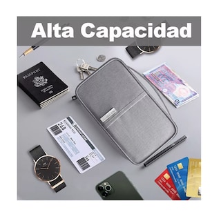 Foto 3 | Foto 3 | Cartera Porta Funda Pasaporte Documentos Visa Bolsa De Viaje Eo Safe Imports Esi-521752 color Gris