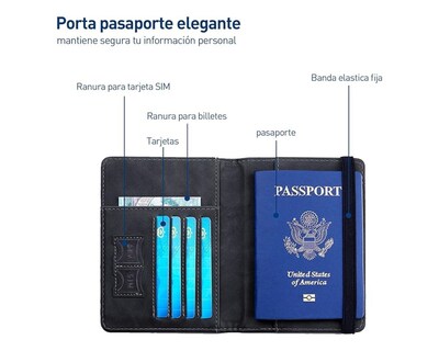 Foto 3 | Foto 3 | Porta Pasaporte Bluelander color Negro