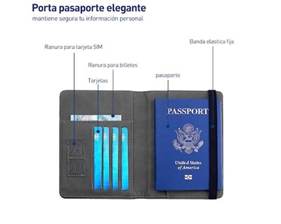 Foto 3 | Foto 3 | Porta Pasaporte Bluelander color Gris