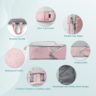 Foto 5 | Foto 5 | Juego de 7 Bolsas de Embalaje de Compresión Beegreen Rosa - Venta Internacional