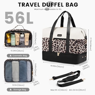 Foto 2 | Foto 2 | Bolsa De Viaje Lovevook Weekender Con 2 Cubos De Embalaje Para Mujer - Venta Internacional.