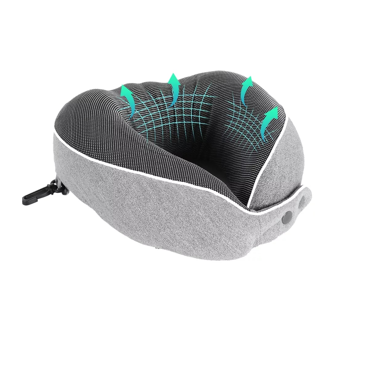 Cojín de Cuello Cómodo Almohada Viaje Espuma Viscoelástica Eo Safe Imports Esi-9513 Gris