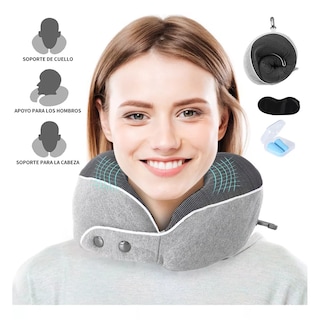 Foto 2 | Foto 2 | Cojín de Cuello Cómodo Almohada Viaje Espuma Viscoelástica Eo Safe Imports  Esi-9513 Gris