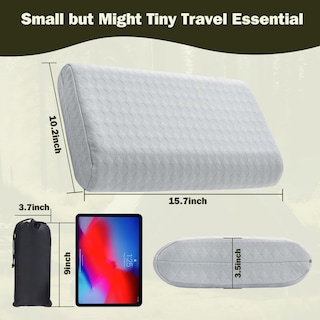 Foto 6 | Foto 6 | Almohada De Viaje Vekkia De Espuma Viscoelástica Portátil Para Acampar, Gris - Venta Internacional.