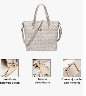Foto 3 | Foto 3 | Pack 6 Bolsas Beige Tote Bag Moda Mujer