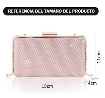 Foto 3 | Foto 3 | Bolso De Mano Brillantes De Dama Para Cóctel, Fiesta, Boda Oro/rosa