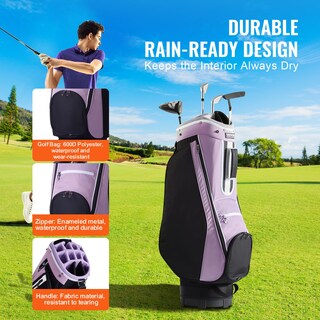 Foto 3 | Foto 3 | Bolsa Para Carrito De Golf Vevor Con Organizador De 14 Posiciones En La Parte Superior, Negro Y Morado - Venta Internacional.