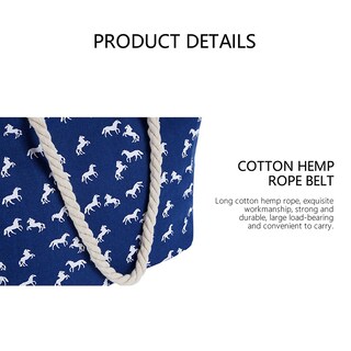 Foto 3 | Foto 3 | Bolsa De Playa Huoguo Con Estampado Blanco De Lona Con Estampado De Caballos Para Verano - Venta Internacional.
