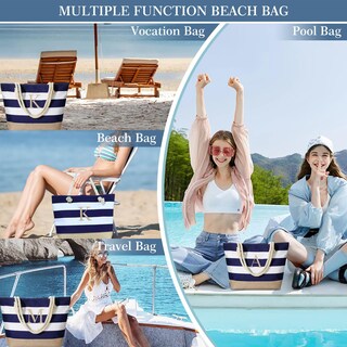 Foto 5 | Foto 5 | Bolsa De Playa Yoolife De Lona Impermeable Con Monograma Para Mujer - Venta Internacional.