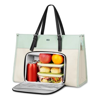 Foto 2 | Foto 2 | Bolsa Tote Térmica Negro De Cuero Con Compartimento Para Lunch Eo Safe Imports Esi-21289 Verde