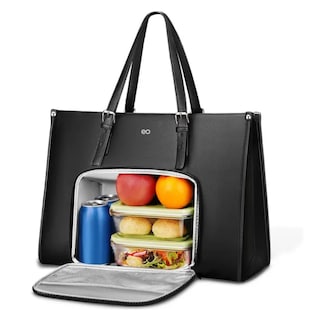 Foto 2 | Foto 2 | Bolsa Tote Térmica Negro De Cuero Con Compartimento Para Lunch Eo Safe Imports Esi-21288 Negro