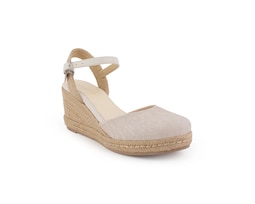 Alpargata Color Beige Hebilla Material Sintético