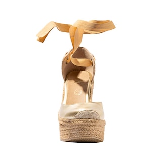 Foto 4 | Foto 4 | Plataforma Alpargata Yute 13cm Para Mujer Walki Aria Dorado