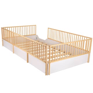 Foto 2 | Foto 2 | Cama Cuna Individual Montessori Cercada Natura (barnizada) – Blanca
