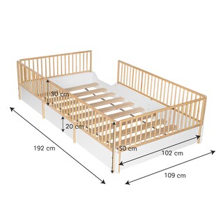 Foto 4 | Foto 4 | Cama Cuna Individual Montessori Cercada Natura (barnizada) – Blanca