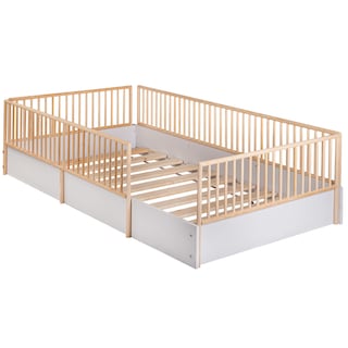 Foto 3 | Foto 3 | Cama Cuna Individual Montessori Natural Sin Barniz - Melamina Blanca