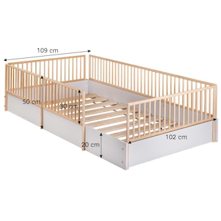 Foto 5 | Foto 5 | Cama Cuna Individual Montessori Natural Sin Barniz - Melamina Blanca