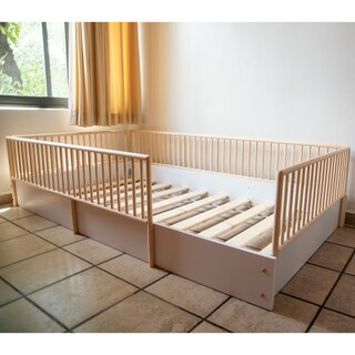 Foto 6 | Foto 6 | Cama Cuna Individual Montessori Natural Sin Barniz - Melamina Blanca