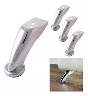 Foto 2 | Foto 2 | Patas Para Sofá Mueble Cama Curvas Cromo C/tornillos 4 Pzas Plata