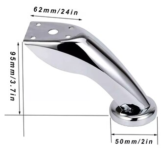 Foto 3 | Foto 3 | Patas Para Sofá Mueble Cama Curvas Cromo C/tornillos 4 Pzas Plata