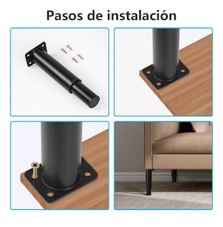 Foto 3 | Foto 3 | Patas para Muebles Belug Ajustable 15 - 25 cm 4 Piezas Negros