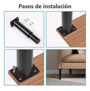 Foto 4 | Foto 4 | Patas para Muebles Lab.G Ajustable 8-12 cm 4 Piezas Negro