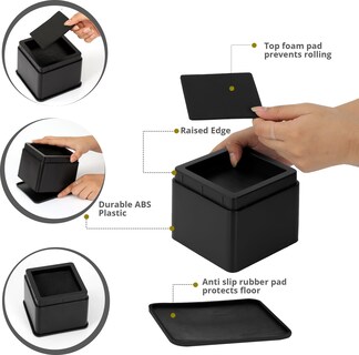 Foto 4 | Foto 4 | Colchones Utopia, Paquete De 8 Unidades, 8 Cm Y 15 Cm, Ajustables, Color Negro - Venta Internacional.