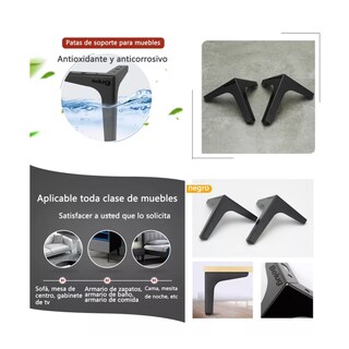 Foto 3 | Foto 3 | Patas De Muebles Elevadores De Cama Sofá Apilables 4 Pz 10 Cm, Negro Belug