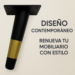 Foto 3 | Foto 3 | Kit 4 Patas Metálicas Jauz Color Negro Y Dorado