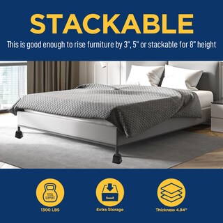 Foto 3 | Foto 3 | Juego De Elevadores Para Muebles Lifemaster, 8 Piezas, Diseño Antideslizante, Color Negro - Venta Internacional.