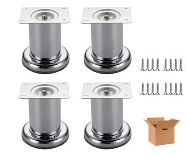 Foto 1 | Foto 1 | 4 Piezas Pata Para Sofá Belug Acero Redonda 10cm Cromo C/tornillos Plata