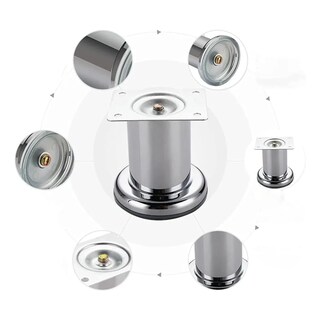 Foto 3 | Foto 3 | 4 Piezas Pata Para Sofá Belug Acero Redonda 10cm Cromo C/tornillos Plata