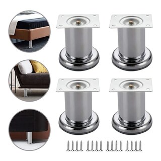 Foto 4 | Foto 4 | 4 Piezas Pata Para Sofá Belug Acero Redonda 10cm Cromo C/tornillos Plata