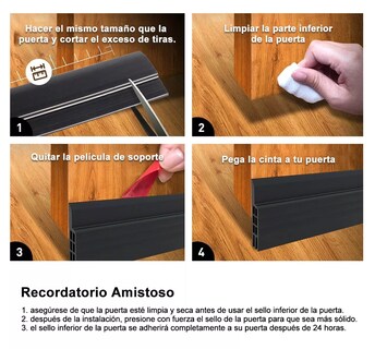 Foto 3 | Foto 3 | Guardapolvo Cubre Puerta Atrapa Polvo 3 Piezas Negro/rojo