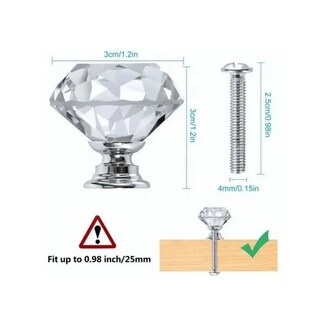 Foto 2 | Foto 2 | Pomo De Cristal Para Cajón, Lab.g 30 Mm, 20 Piezas Plata