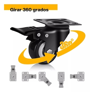 Foto 3 | Foto 3 | Ruedas Giratorias con Freno para Muebles y Vehículos de PVC 8 Piezas