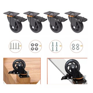 Foto 3 | Foto 3 | 4 Ruedas De Poliuretano Giratorias C/freno Eo Safe Imports Esi-17989 Negro