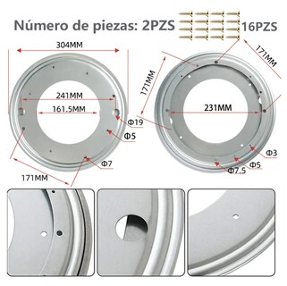 Foto 2 | Foto 2 | Dúo De Bases Giratorias Xtellar De 12 Pulgadas Para Muebles, Resistencia Premium, Rotación 360°