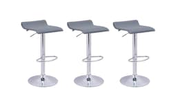 Set De 3 Bancos Altos Giratorios Para Barra Desayunador Cocina Color Gris