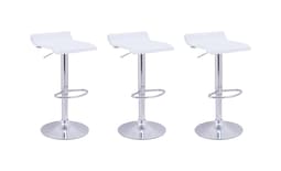 Set De 3 Bancos Altos Giratorios Para Barra Desayunador Cocina Color Blanco