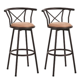 Foto 1 | Foto 1 | Set De 2 Taburetes De Bar Furniturer Hailey Marrón 56 X 40 X 99.5 Cm