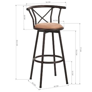 Foto 3 | Foto 3 | Set De 2 Taburetes De Bar Furniturer Hailey Marrón 56 X 40 X 99.5 Cm