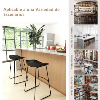 Foto 8 | Foto 8 | Set De 2 Taburetes De Bar Furniturer Fiyaner Negro 43 X 47 X 80 Cm